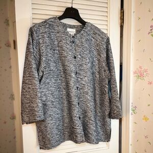 Coldwater Creek Silk-Blend Three-Quarter Sleeve Blazer Sz 1X